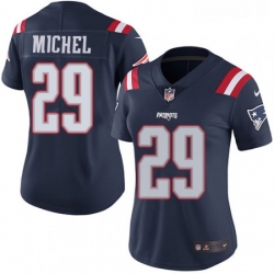 Womens Nike New England Patriots 29 Sony Michel Limited Navy Blue Rush Vapor Untouchable NFL Jersey