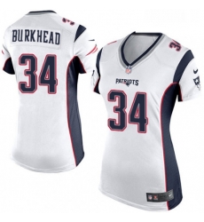 Womens Nike New England Patriots 34 Rex Burkhead Game White NFL Jersey