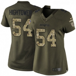 Womens Nike New England Patriots 54 Donta Hightower Elite Green Salute to Service NFL Jersey