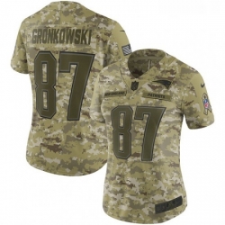 Womens Nike New England Patriots 87 Rob Gronkowski Limited Camo 2018 Salute to Service NFL Jersey