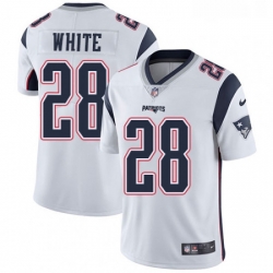 Youth Nike New England Patriots 28 James White White Vapor Untouchable Limited Player NFL Jersey