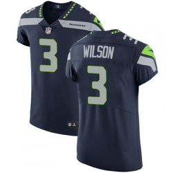 Men Nike Seahawks #3 Russell Wilson Steel Blue Team Color Stitched NFL Vapor Untouchable Elite Jersey