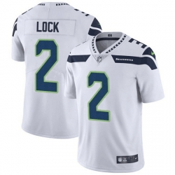 Men Seattle Seahawks 2 Drew Lock White Vapor Untouchable Limited Stitched jersey