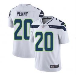 Men Seattle Seahawks 20 Rashaad Penny White Vapor Untouchable Limited Stitched Jersey