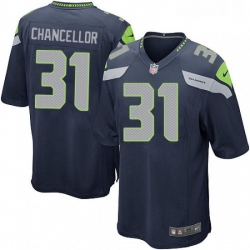 Mens Nike Seattle Seahawks 31 Kam Chancellor Game Steel Blue Team Color NFL Jersey