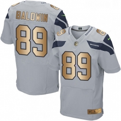 Mens Nike Seattle Seahawks 89 Doug Baldwin Elite GreyGold Alternate NFL Jersey