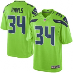 Mens Seattle Seahawks Thomas Rawls Nike Green Color Rush Limited Jersey