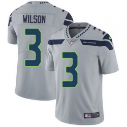 Nike Seahawks #3 Russell Wilson Grey Alternate Mens Stitched NFL Vapor Untouchable Limited Jersey