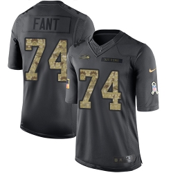 Nike Seahawks #74 George Fant Black Mens Stitched NFL Limited 2016 Salute to Service Jersey