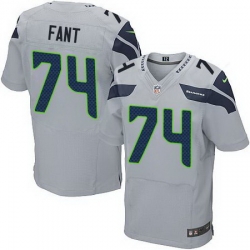 Nike Seahawks #74 George Fant Grey Alternate Men Stitched NFL Elite Jersey