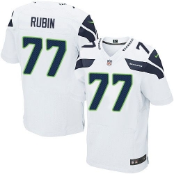 Nike Seahawks #77 Ahtyba Rubin White Color Mens Stitched NFL Elite Jersey