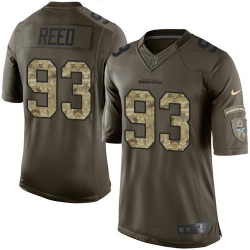 Nike Seahawks #93 Jarran Reed Green Mens Stitched NFL Limited Salute to Service Jersey