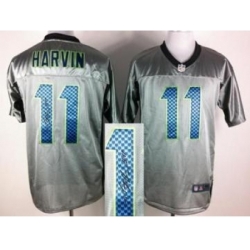 Nike Seattle Seahawks 11 Percy Harvin Grey Shadow Signed NFL Jersey