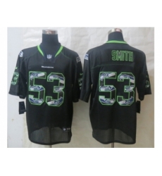 Nike Seattle Seahawks 53 Malcolm Smith Black Elite Lights Out Fashion NFL Jersey