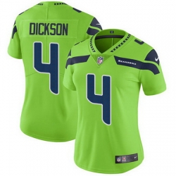 Nike Seahawks 4 Michael Dickson Green Womens Stitched NFL Limited Rush Jersey