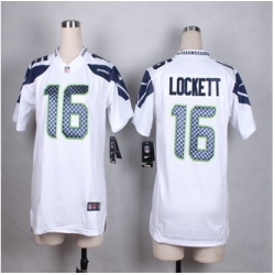 Women Nike Seahawks #16 Tyler Lockett White Stitched NFL Elite Jersey