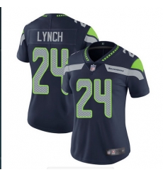 Women Nike Seahawks 24 Marshawn Lynch Navy Vapor Untouchable Limited Jersey