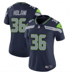 Women Seattle Seahawks 36 George Holani Navy Vapor Limited Stitched Football Jersey