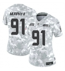 Women Seattle Seahawks 91 Byron Murphy II 2024 F U S E Arctic Camo Salute To Service Limited Stitched Football Jersey