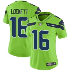 Womens Nike Seahawks #16 Tyler Lockett Green  Stitched NFL Limited Rush Jersey