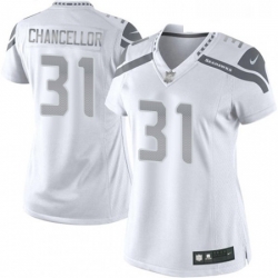 Womens Nike Seattle Seahawks 31 Kam Chancellor Limited White Platinum NFL Jersey