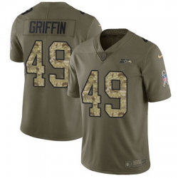 Nike Seahawks #49 Shaquem Griffin Olive Camo Youth Stitched NFL Limited 2017 Salute to Service Jersey