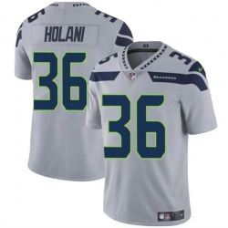 Youth Seattle Seahawks 36 George Holani Grey Vapor Limited Stitched Football Jersey