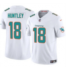 Men Miami Dolphins 18 Tyler Huntley White 2024 F U S E Vapor Limited Stitched Football Jersey