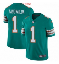 Nike Dolphins 1 Tua Tagovailoa Aqua Green Alternate Men Stitched NFL Vapor Untouchable Limited Jersey