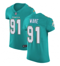 Nike Dolphins #91 Cameron Wake Aqua Green Team Color Mens Stitched NFL Vapor Untouchable Elite Jersey