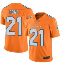 Nike Miami Dolphins 21 Eric Rowe Orange Men Stitched NFL Limited Rush Jersey