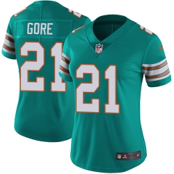 Nike Dolphins #21 Frank Gore Aqua Green Alternate Womens Stitched NFL Vapor Untouchable Limited Jersey