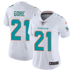 Nike Dolphins #21 Frank Gore White Womens Stitched NFL Vapor Untouchable Limited Jersey