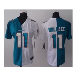 Nike women nfl jerseys miami dolphins #11 mike wallace white-green[Elite split]