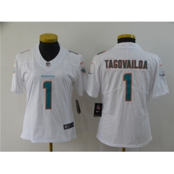 Women Nike Dolphins 1 Tua Tagovailoa White Women 2020 NFL Draft First Round Pick Vapor Untouchable Limited Jersey