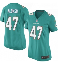 Womens Nike Miami Dolphins 47 Kiko Alonso Game Aqua Green Team Color NFL Jersey