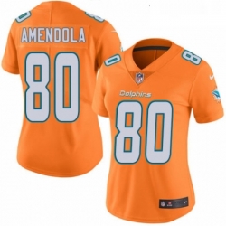 Womens Nike Miami Dolphins 80 Danny Amendola Limited Orange Rush Vapor Untouchable NFL Jersey