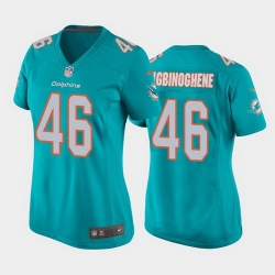 women noah igbinoghene miami dolphins aqua game jersey 