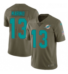 Youth Nike Miami Dolphins 13 Dan Marino Limited Olive 2017 Salute to Service NFL Jersey