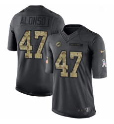 Youth Nike Miami Dolphins 47 Kiko Alonso Limited Black 2016 Salute to Service NFL Jersey