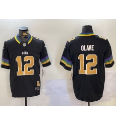 Men New Orleans Saints 12 Chris Olave Black 2024 F U S E Vapor Limited Stitched Jersey 1