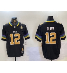 Men New Orleans Saints 12 Chris Olave Black 2024 F U S E Vapor Limited Stitched Jersey 5