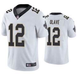 Men New Orleans Saints 12 Chris Olave White Vapor Limited Stitched Jersey