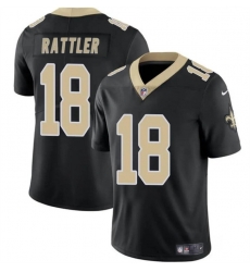 Men New Orleans Saints 18 Spencer Rattler Black Vapor Limited Stitched Football Jersey