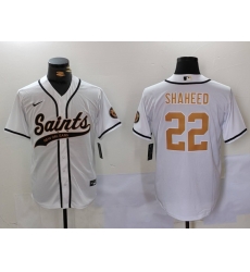 Men New Orleans Saints 22 Rashid Shaheed White Cool Base Stitched Baseball Jersey