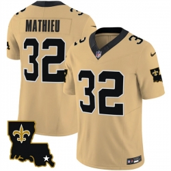 Men New Orleans Saints 32 Tyrann Mathieu Gold 2023 F U S E  1987 Legacy Vapor Stitched Jersey