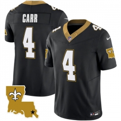 Men New Orleans Saints 4 Derek Carr Black 2023 F U S E  1987 Legacy Vapor Stitched Jersey