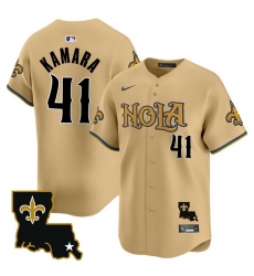 Men New Orleans Saints 41 Alvin Kamara Gold Cool Base Stitched Baseball Jersey