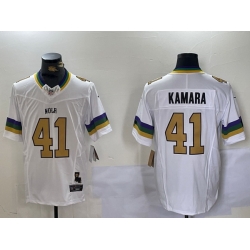 Men New Orleans Saints 41 Alvin Kamara White 1987 Legacy Cool Base Stitched Baseball Jersey