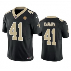 Men New Orleans Saints 41 Alvin Kamara White 2023 F U S E  With John Madden Patch Vapor Limited Stitched Football Jersey